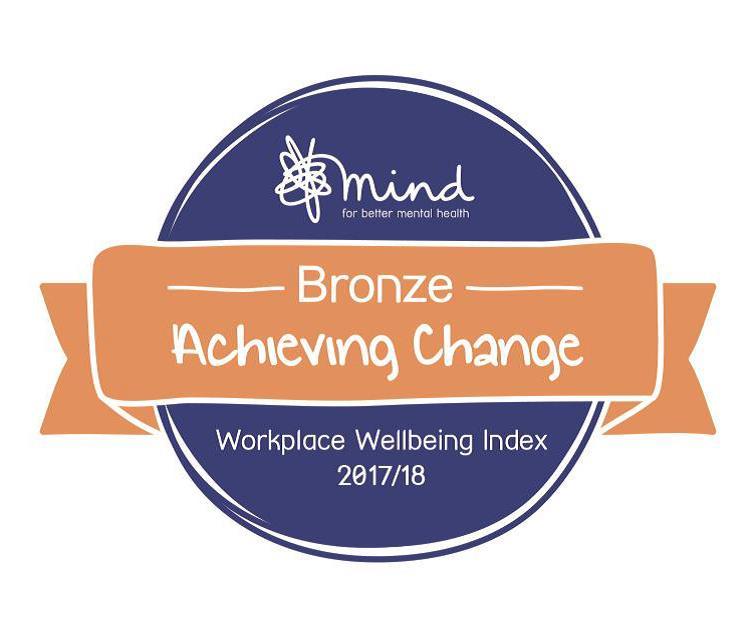Mind Workplace Wellbeing Index Bronze award
